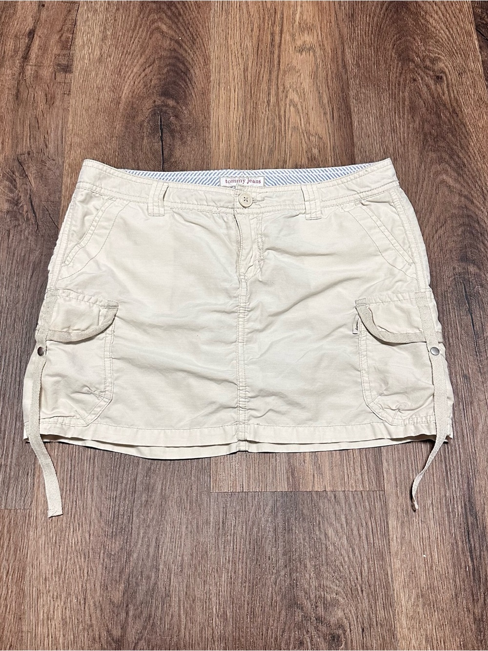 Tommy Jeans Beige Cargo Mini Skirt